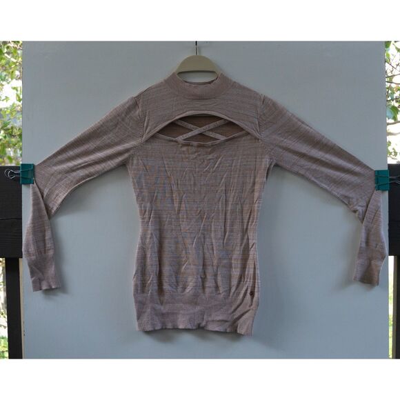 G‎ by GUESS Women's Top Sweater Shirt Cutout Tan Size S - Picture 1 of 4